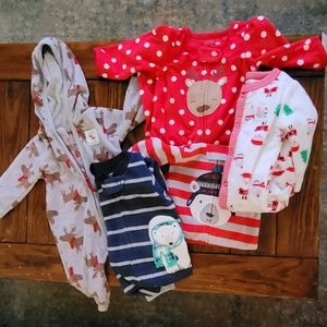 Infant Fleece Holiday Bundle, 5 outfits!
